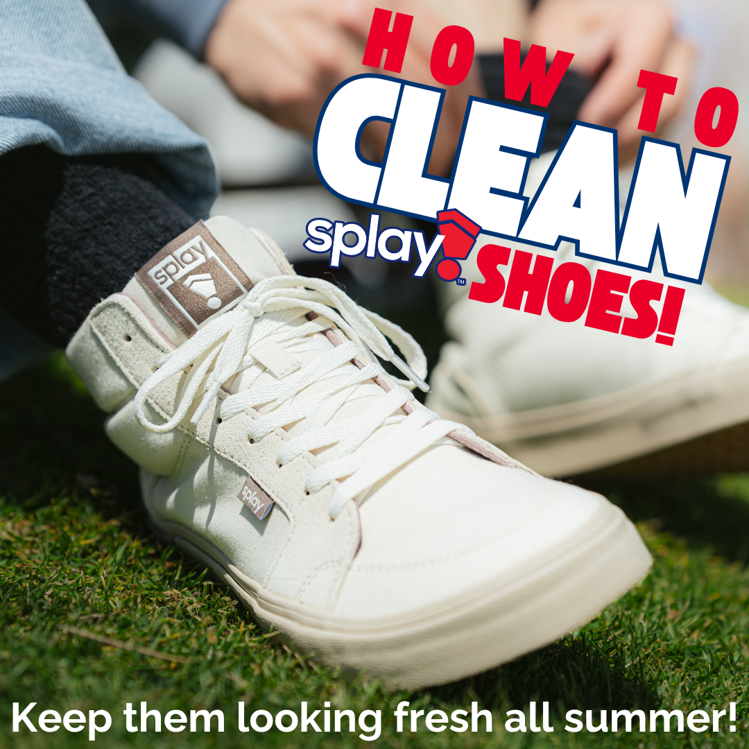 Model wearing HT shoes from Splay Shoes, showcasing durability and style.