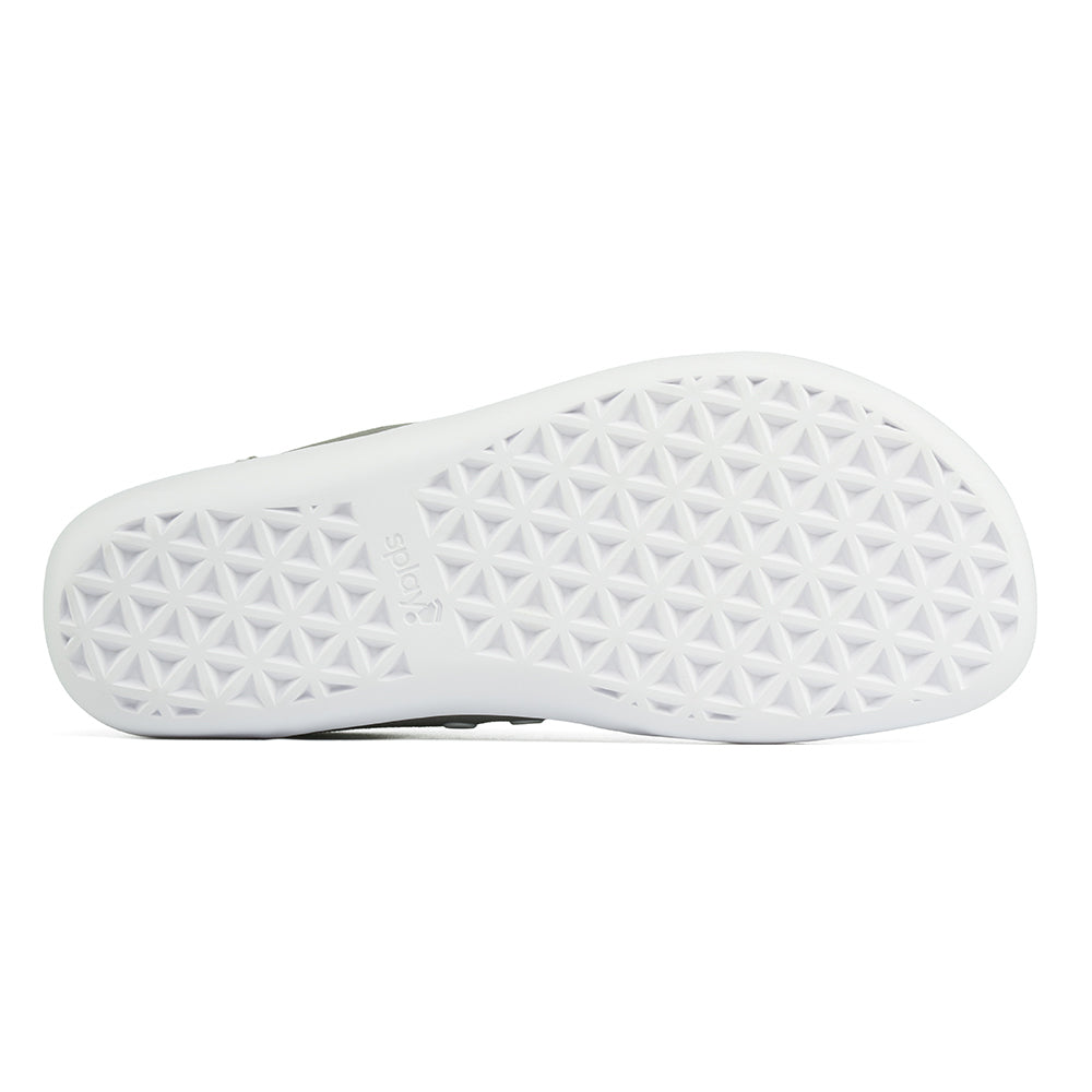 FREESTYLE 3 Stone, white rubber outsole with Splay triangle pattern on a white background