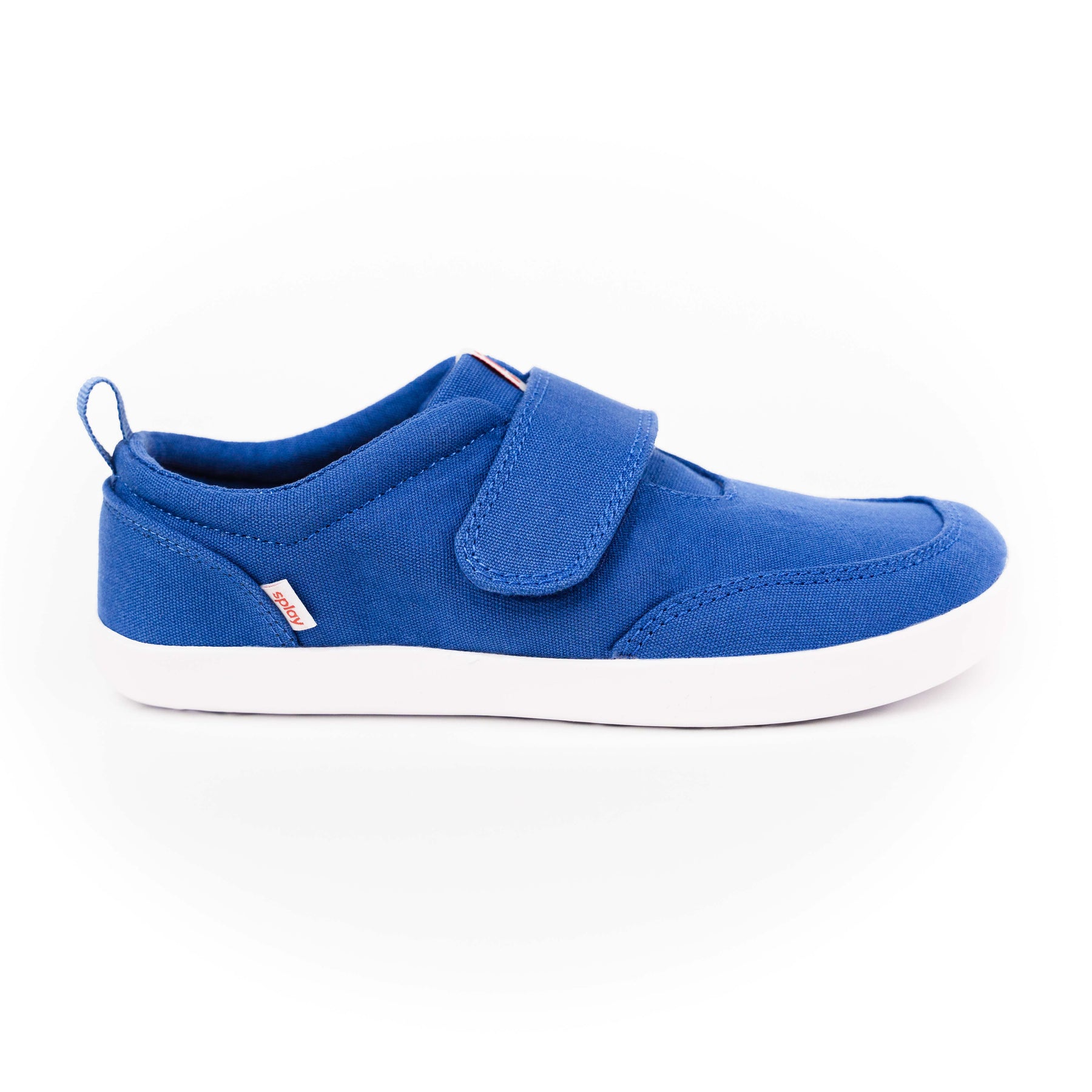 Explore2 kids shoes in cobalt blue with a flexible sole and easy Velcro straps.