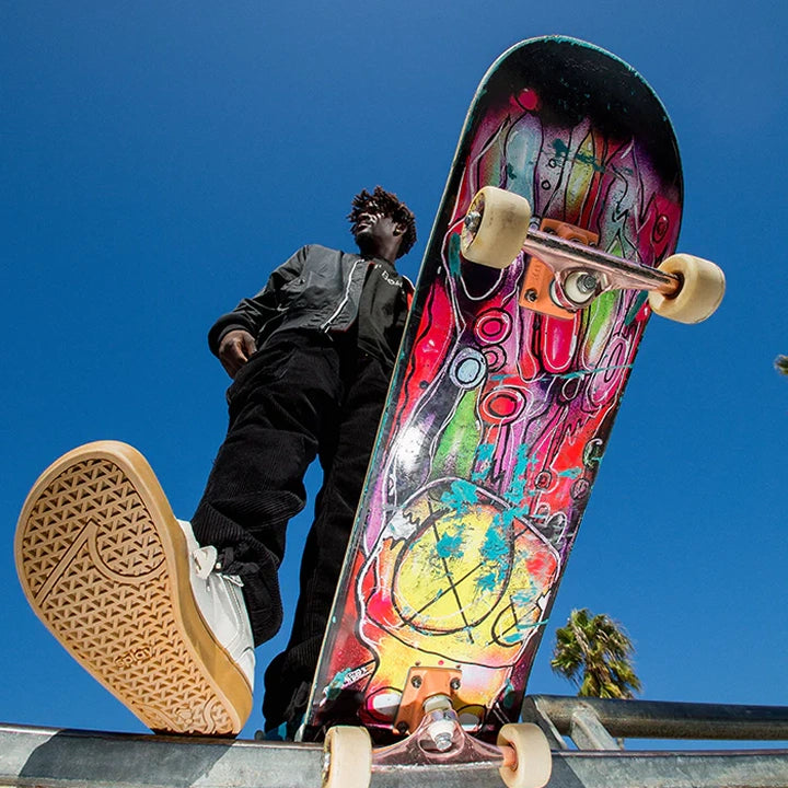 Skateboarder in action
