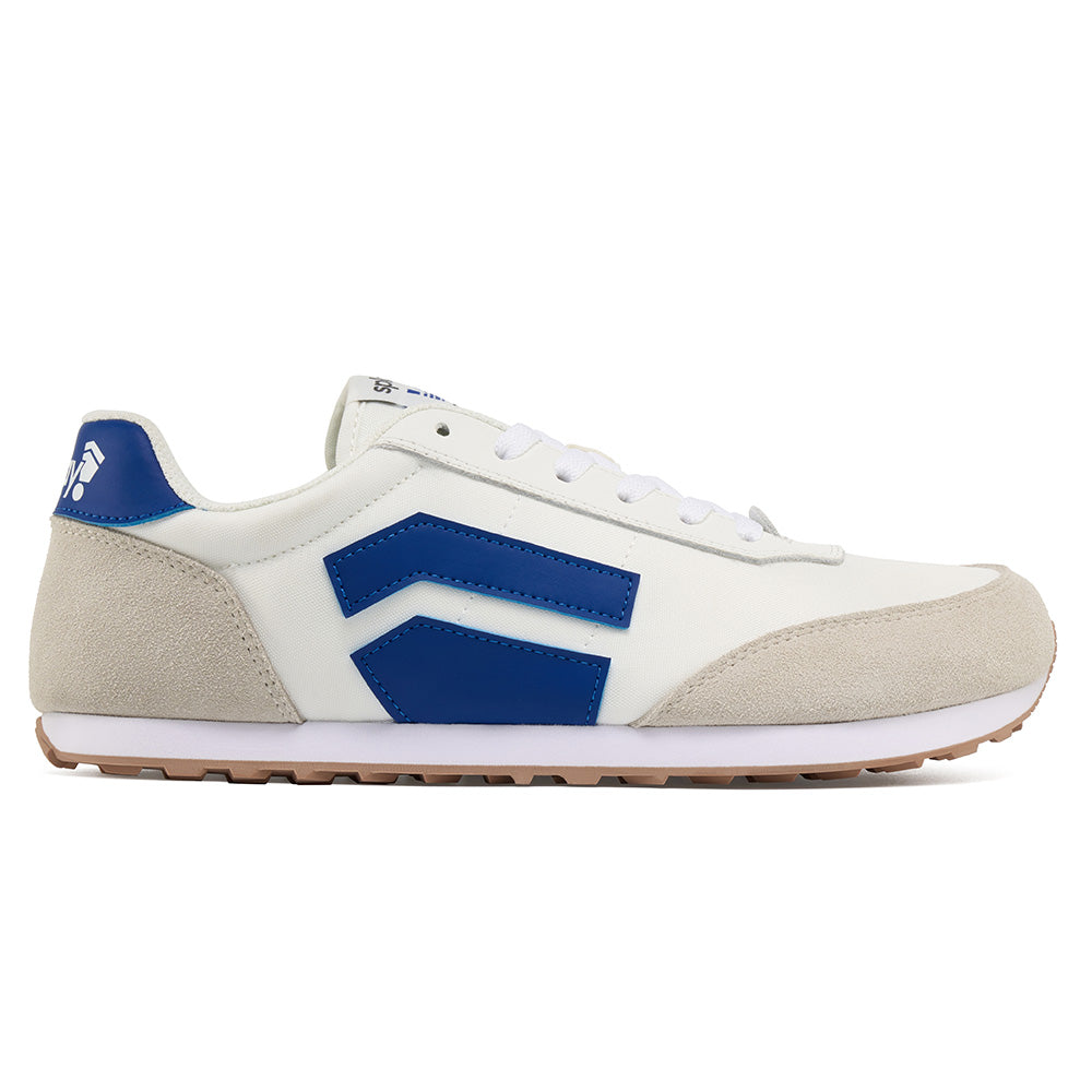 Runner V1 Team Blue sneakers in vibrant blue with contrasting white accents and modern style.
