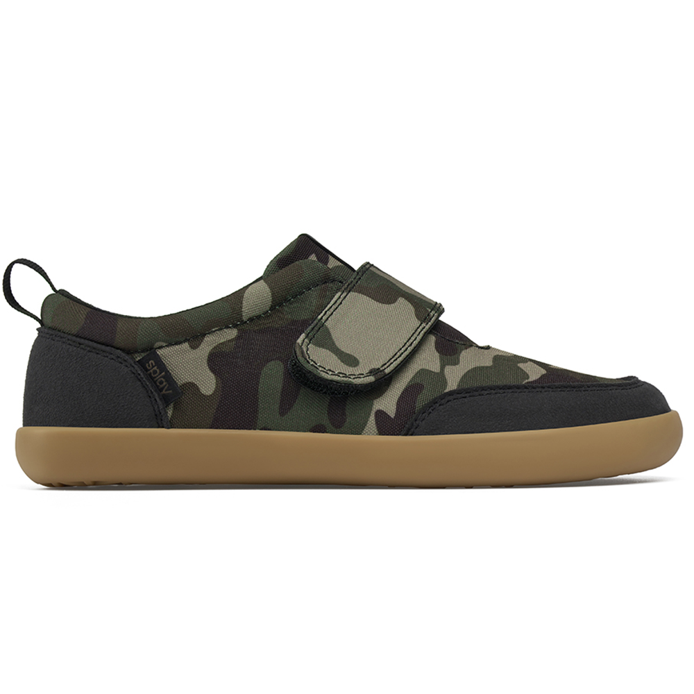 Classic Camo EXPLORE 2.0 barefoot shoes by Splay, ideal for promoting natural foot development and movement.