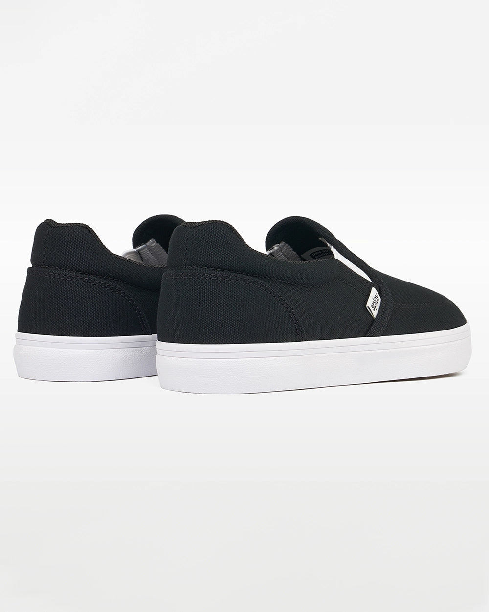 Splay REV SO Berlin black barefoot shoes, rear and side view