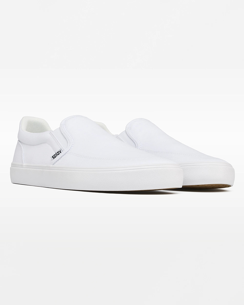 Splay REV SO Malibu white slip-on barefoot shoes, three-quarter view