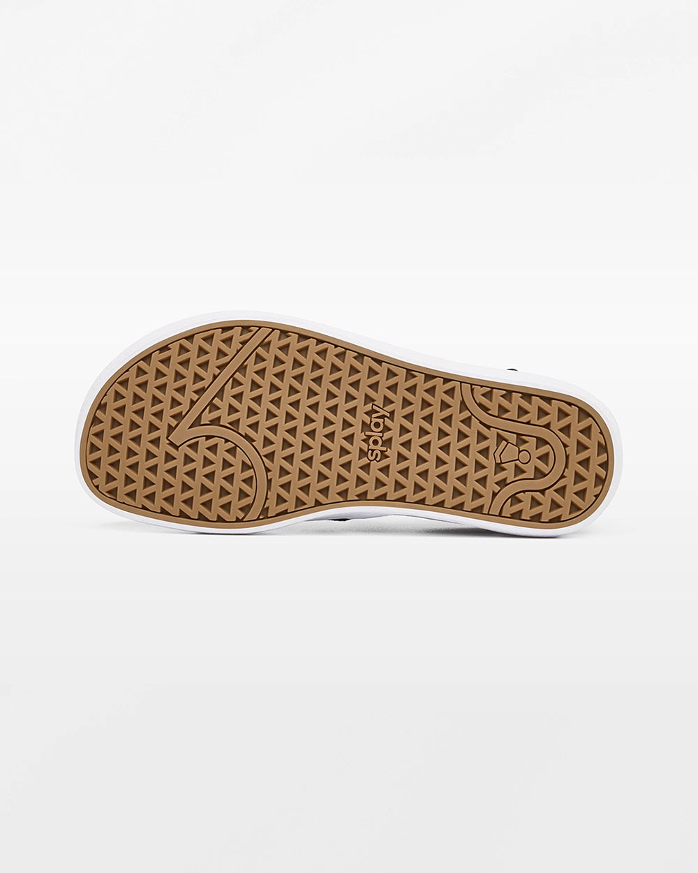 Bottom view of the gum rubber outsole on a Splay Kids REV SO Berlin barefoot slip-on shoe.