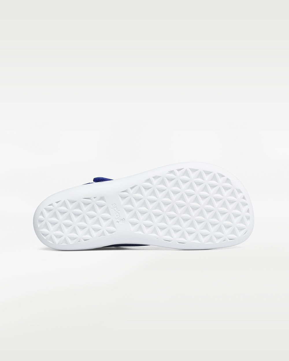 Splay Dash Kids True Blue barefoot shoes — kids' low-top sneaker with a strap and laces, outsole tread of a single shoe