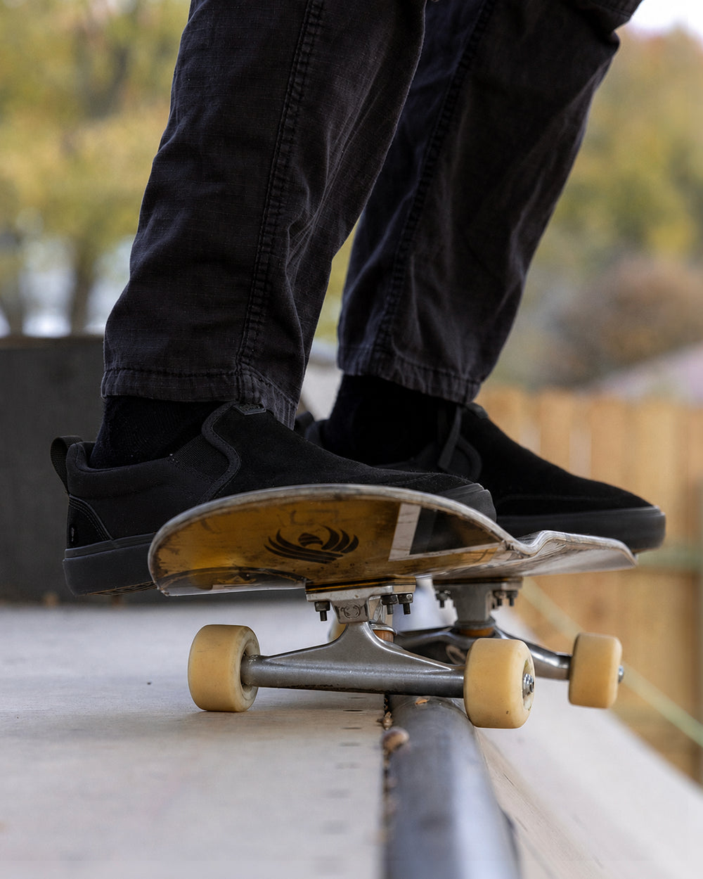 Splay REV SOS Carlsbad barefoot shoes — suede slip-on, lifestyle photo, the shoes shown in use outdoors