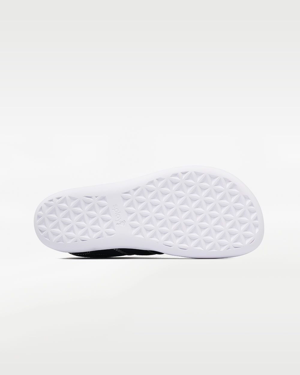 Splay Explore Kids Coal barefoot shoes — kids' low-top shoe with a hook-and-loop strap, outsole tread of a single shoe