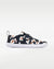 Splay Explore Kids Daisy barefoot shoes — kids' low-top shoe with a hook-and-loop strap, single shoe in left-side profile