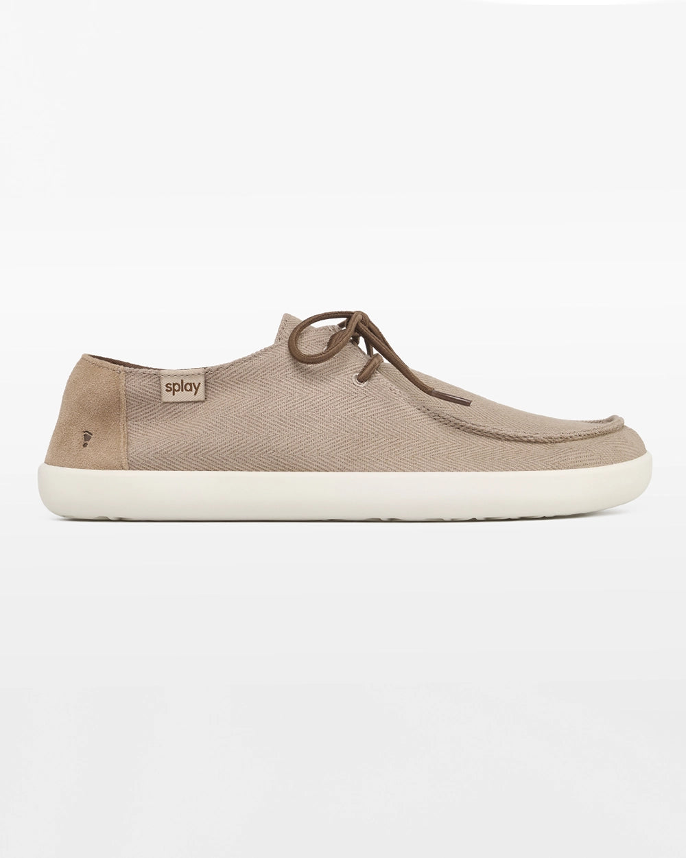 Splay WEEKENDER Driftwood hemp barefoot shoes, side profile