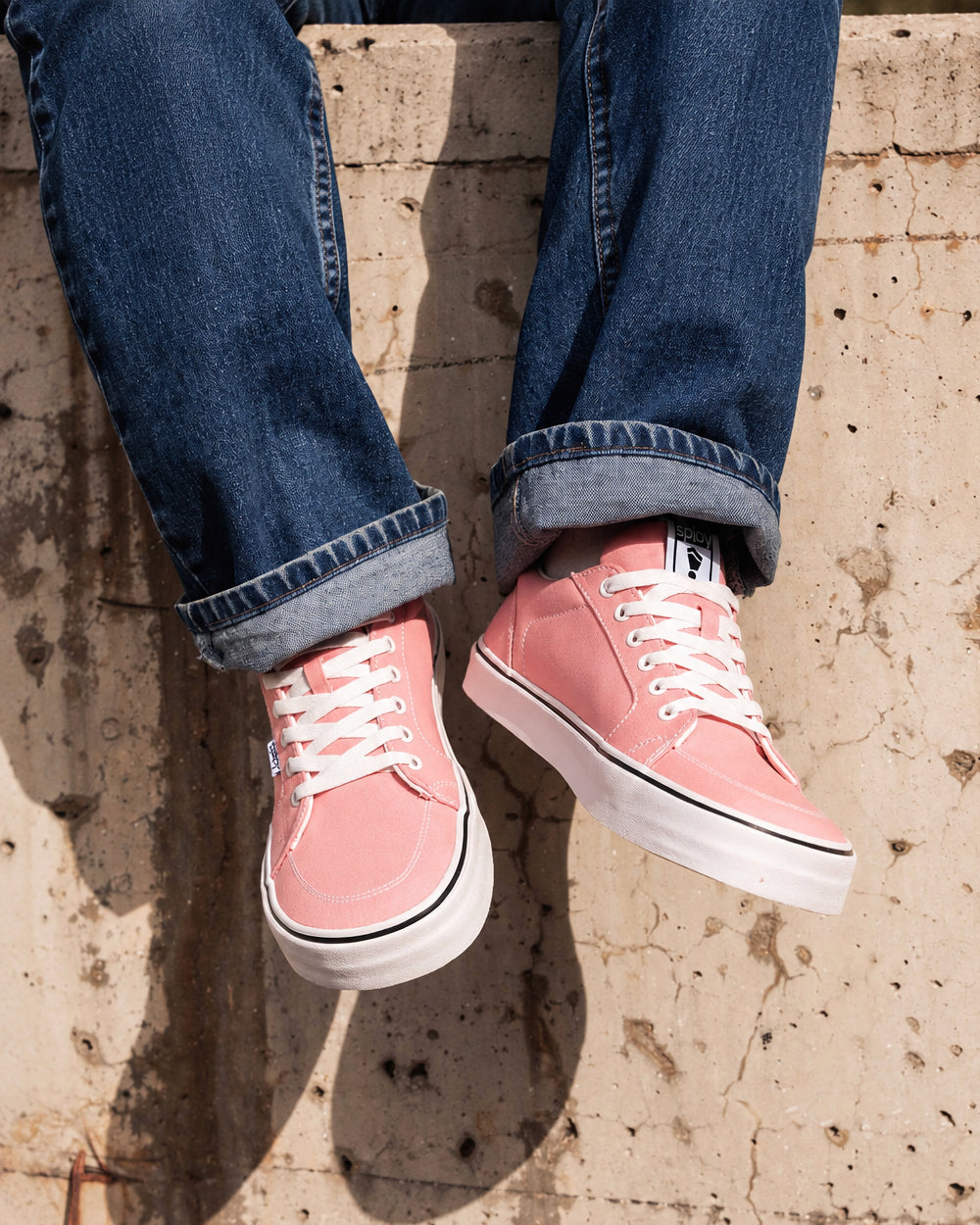 Splay REV LT Canvas Havana barefoot shoes — low-top skate shoe, lifestyle photo, the shoes shown in use outdoors