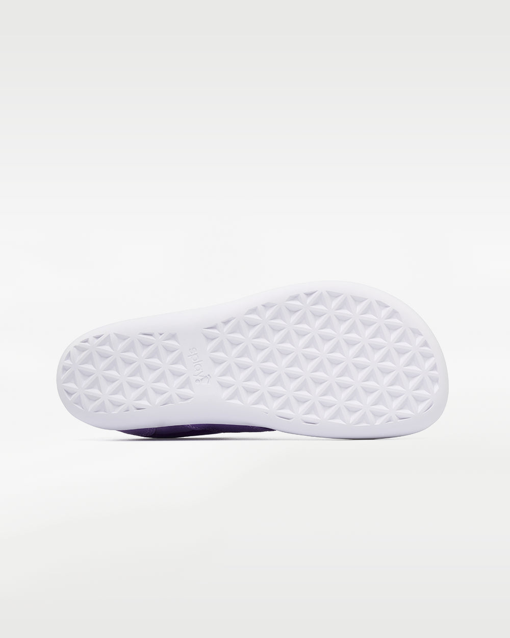 Splay Explore Kids Lavender barefoot shoes — kids' low-top shoe with a hook-and-loop strap, outsole tread of a single shoe