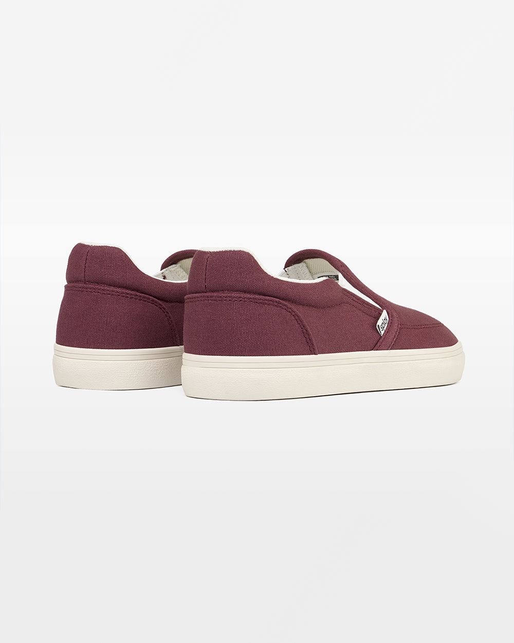 Splay Kids REV SO Madrid barefoot shoes — kids' canvas slip-on, pair shot from above, one shoe tipped up to show the insole