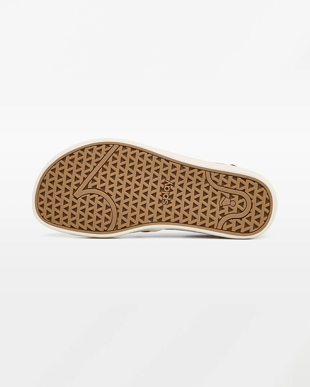 Bottom view of the gum rubber outsole on a Splay Kids REV SO Madrid barefoot slip-on shoe.