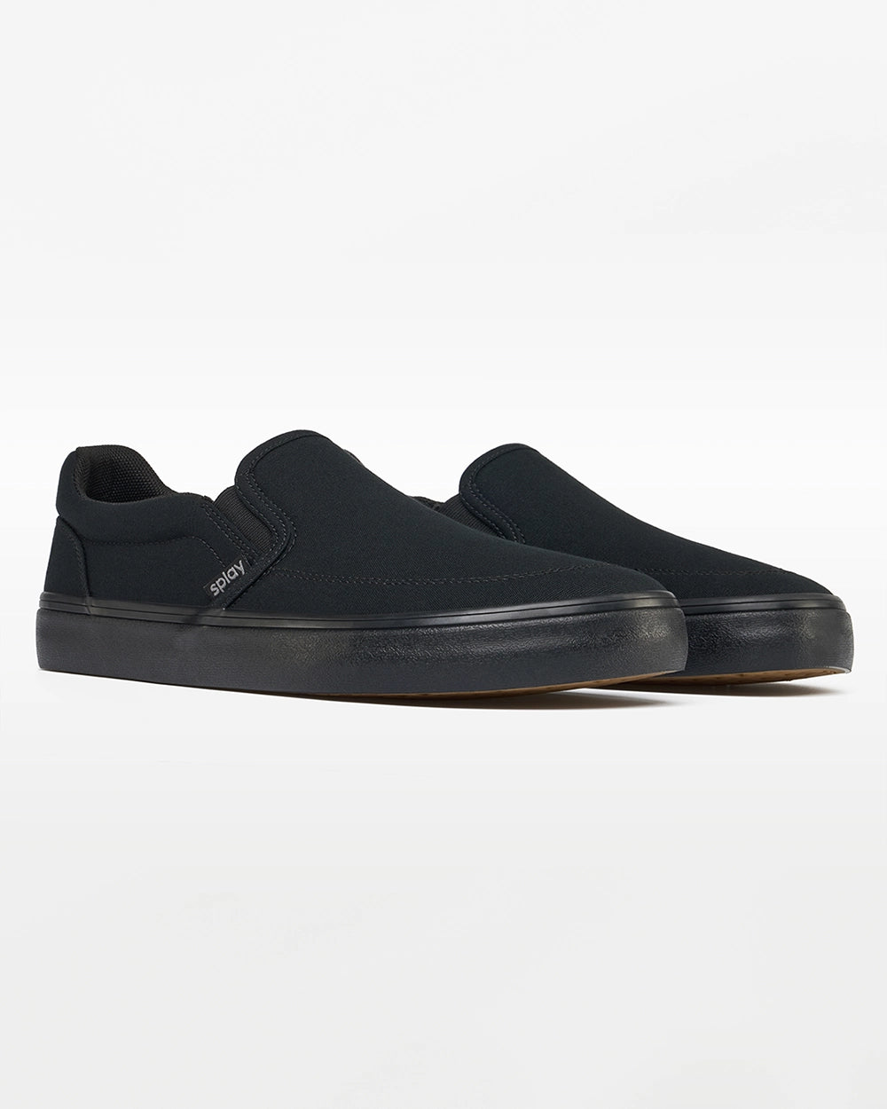 Splay REV SO New York black slip-on barefoot shoes, three-quarter view