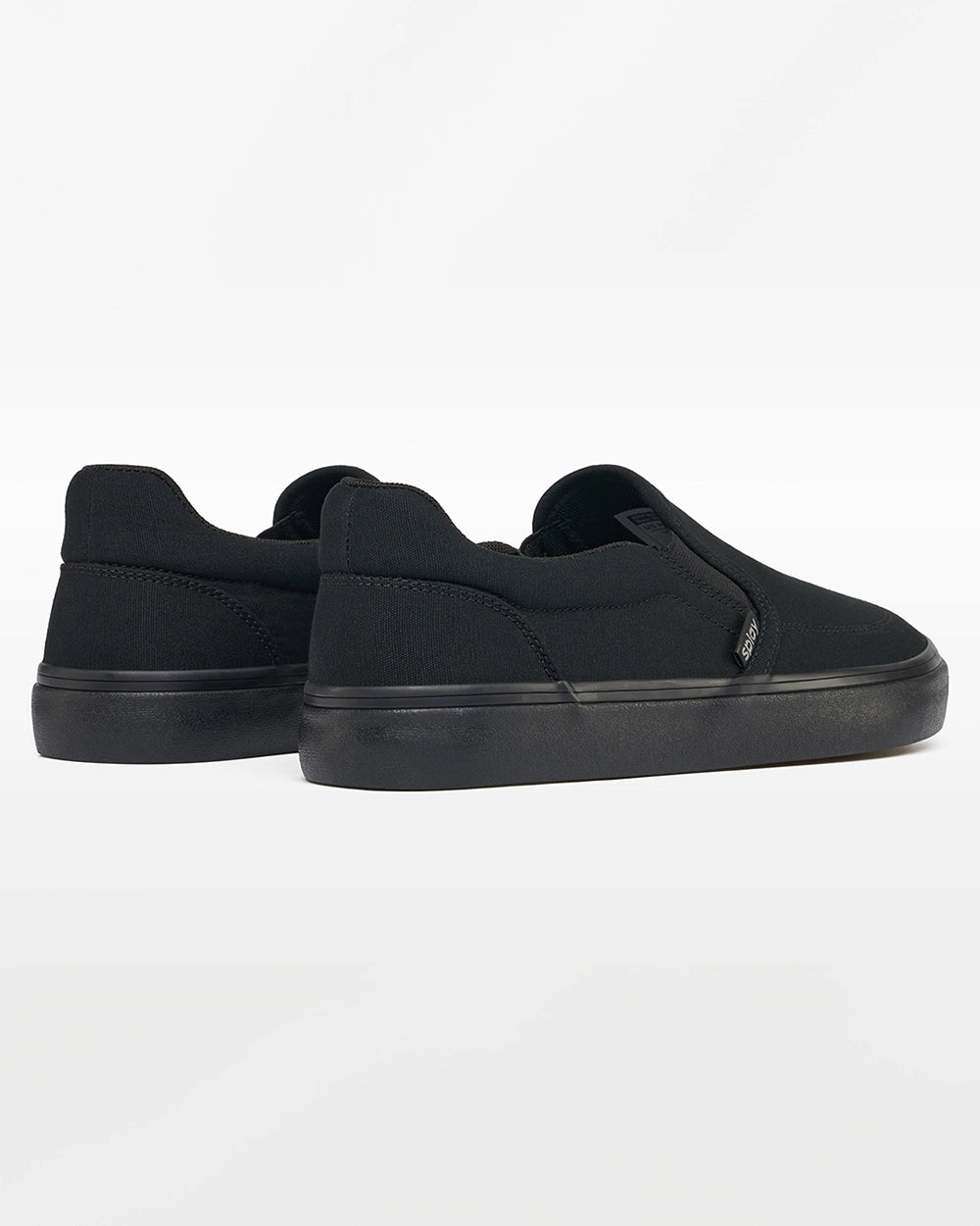 Splay REV SO New York black barefoot shoes, rear and side view