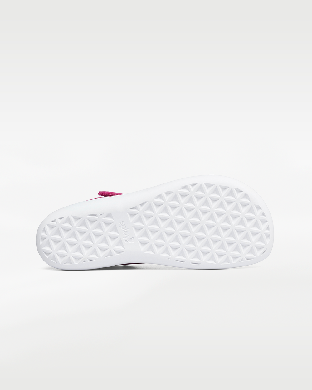 Splay Dash Kids Shock Pink barefoot shoes — kids' low-top sneaker with a strap and laces, outsole tread of a single shoe