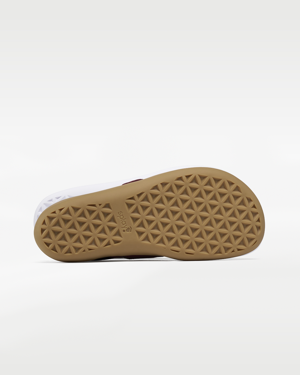 Splay Explore Kids Plum barefoot shoes — kids' low-top shoe with a hook-and-loop strap, outsole tread of a single shoe