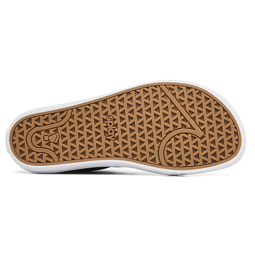 Bottom view of the gum outsole showing the REV LTS Los Angeles triangular tread pattern, on a white background.