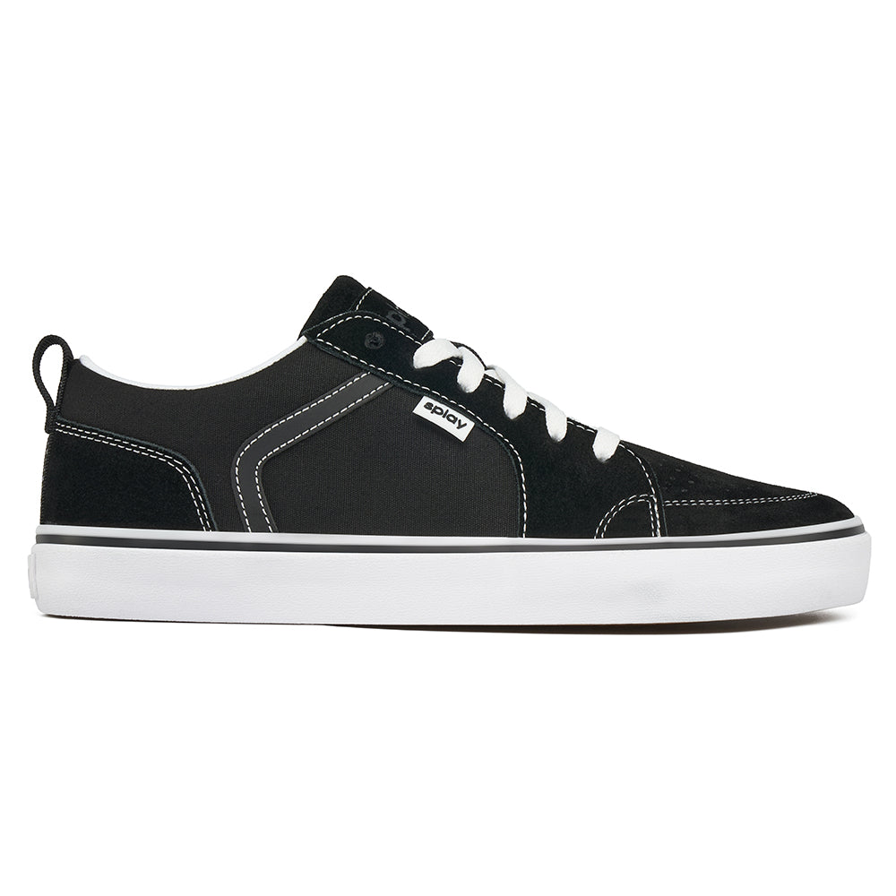 Black REV LTS Los Angeles sneaker with white foxing and gum outsole on a white background