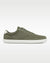 Side profile of the Splay FREESTYLE Sage '26 green canvas barefoot sneaker with a white outsole and white heel accent.