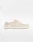 Splay Kids Weekender Sandbar hemp barefoot shoes — kids' hemp moc-toe shoe with laces, single shoe in left-side profile