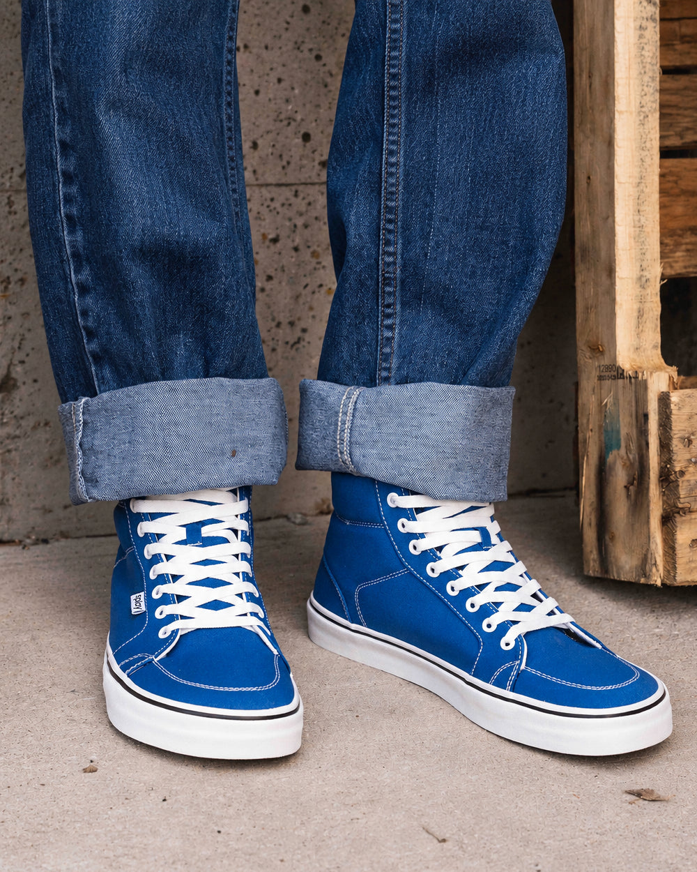 Splay REV HT Canvas San Juan barefoot shoes — high-top skate shoe, lifestyle photo, the shoes shown in use outdoors