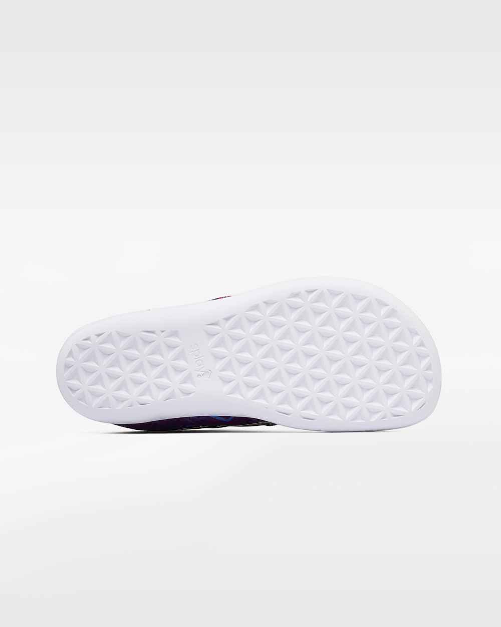 Splay Explore Wild Kids Purple Pop barefoot shoes — kids' low-top shoe with a hook-and-loop strap, outsole tread of a single shoe
