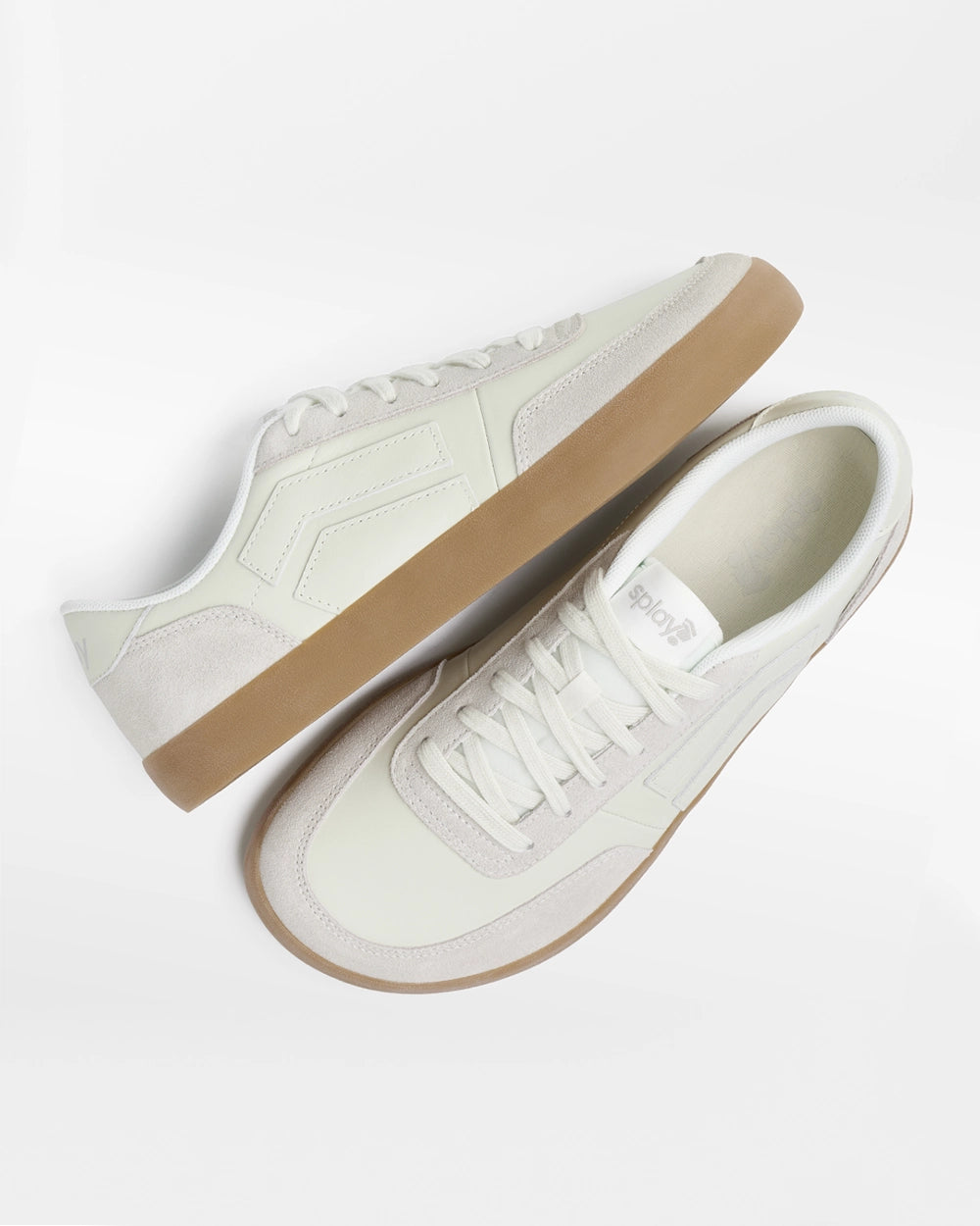 Pair of Splay 101 Whiteboard ’26 barefoot shoes, angled top view